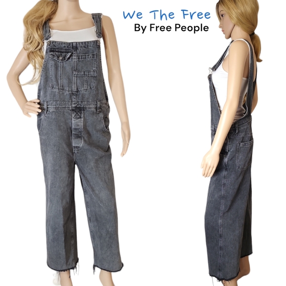 Free People Jeans Free People Boyfriend Crop Straight Leg Overalls